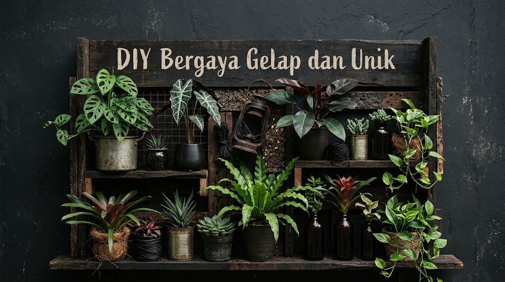 DIY Bergaya Gelap dan Unik: Mengubah Barang Bekas Menjadi Display Tanaman Eksotis